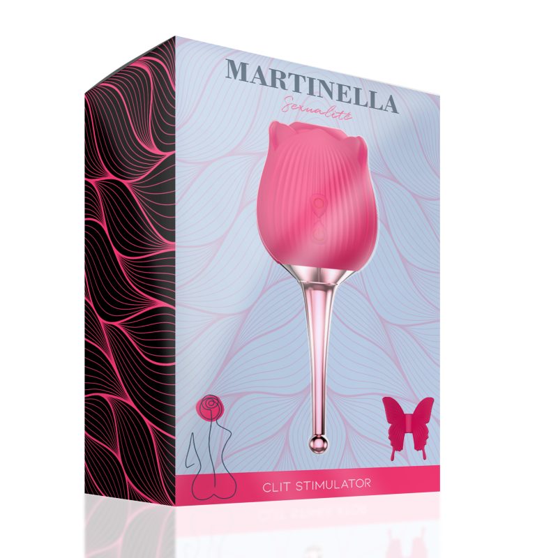 estimulador de clitóris martinella com vibrador de ponta rosa ouro rosa 2 escala