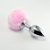 metal butt plug with pink pompon size s