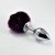 metal butt plug with purple pompon size s