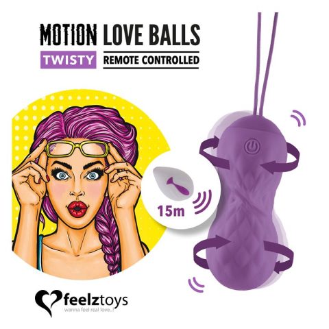 Motion Love Balls Vibro-Ei mit Fernbedienung Twisty Purple 1