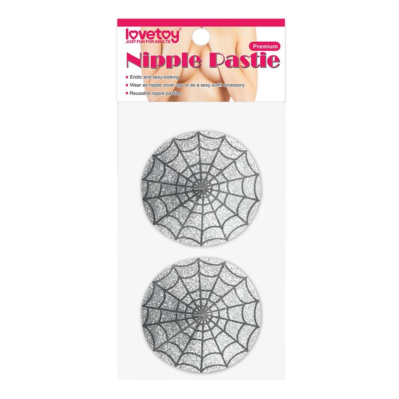 nipple covers reusable spider pattern silver 1
