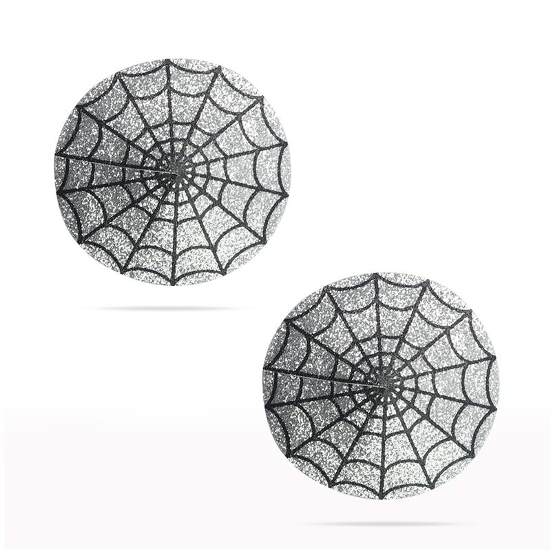 nipple covers reusable spider pattern silver 2