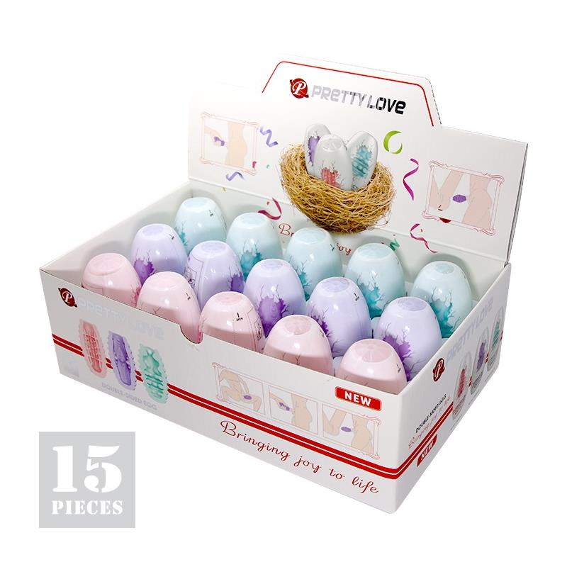 Confezione da 15 pezzi di uovo masturbatore a doppia faccia Pack 15 Pieces Double Sided Masturbator Egg