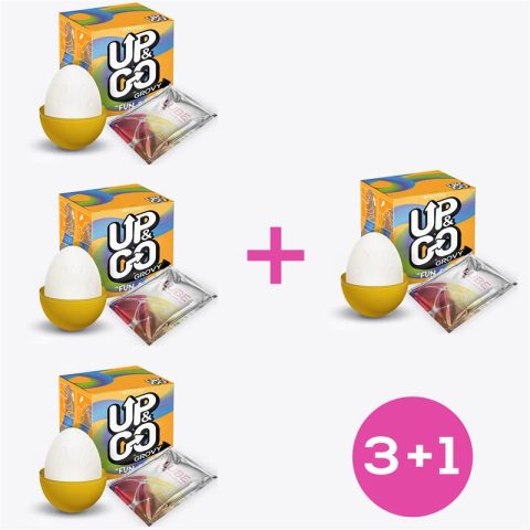 Pack 3+1 Grovy Masturbator Egg Elastic Silicone Yellow