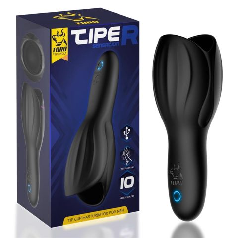 Tiper Tip Cup Masturbator voor Mannen Siliconen USB