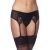 garter belt with thong and stockings black