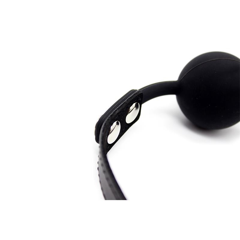 silicone ball gag adjustable black 2
