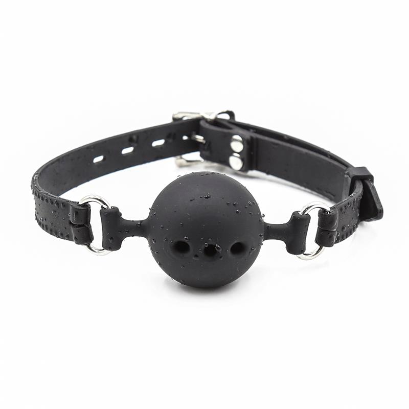 silicone breathable ball gag adjustable 4 cm size s black 1