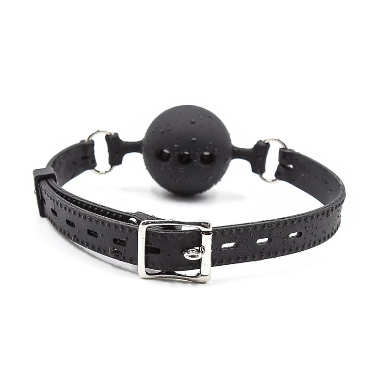 silicone breathable ball gag adjustable 4 cm size s black 2