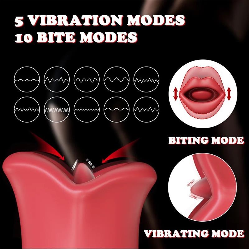 ember licking and vibrating mouth shape massager usb silicone 3