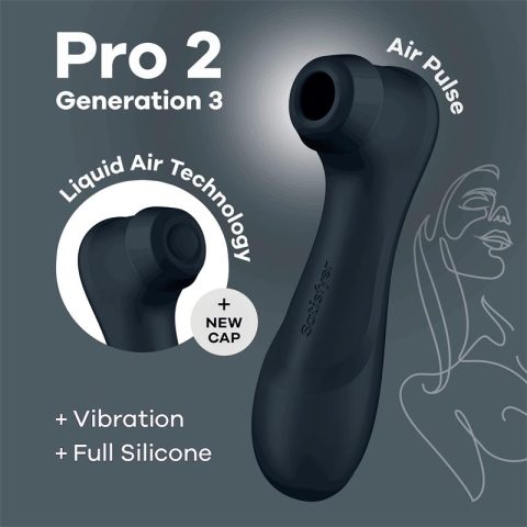 Pro 2 Gener 3 Liquid Air Technology Zuig en Vibratie Zwart