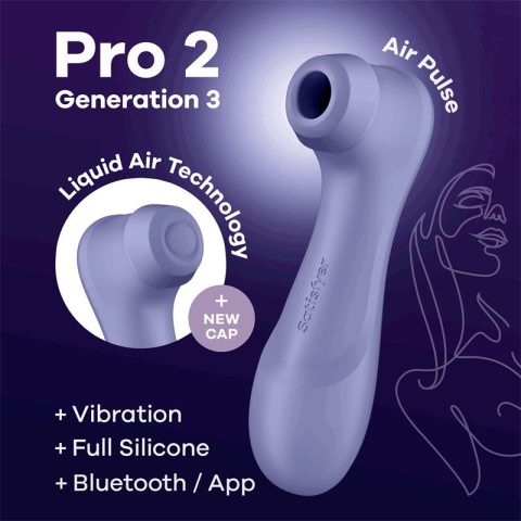 Pro 2 Genera 3 Tecnología Liquid Air Succión y Vibración APP Connect Lila