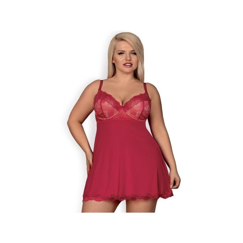rosalyne babydoll and thong red size sm 1