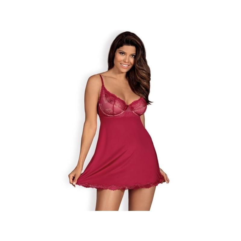 rosalyne babydoll and thong red size s/m