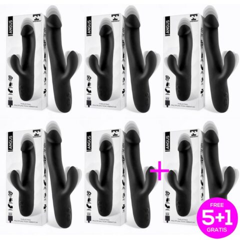 Pack 5+1 Angus VIBRATOR WITH THRUSTING MOVEMENT 2 MOTORS SILICONE USB