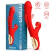 fiter sucking vibrator with flipping tongue 3 motors red