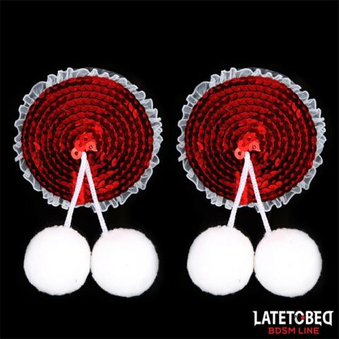 Nipple Pasties with Red Sequin Pom-Pom