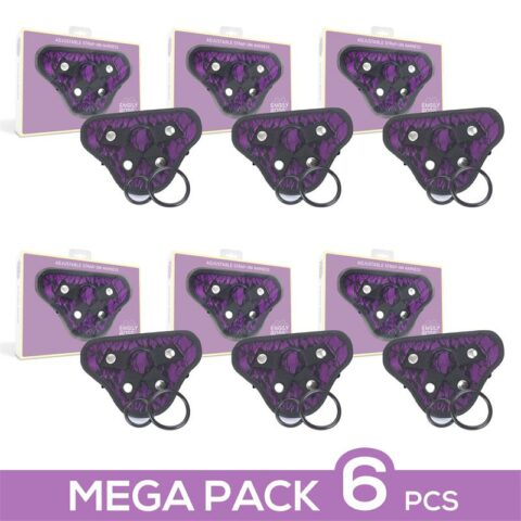 Pack 6 Miley Justerbar Universal Strap-On-sele med 3 silikonringar