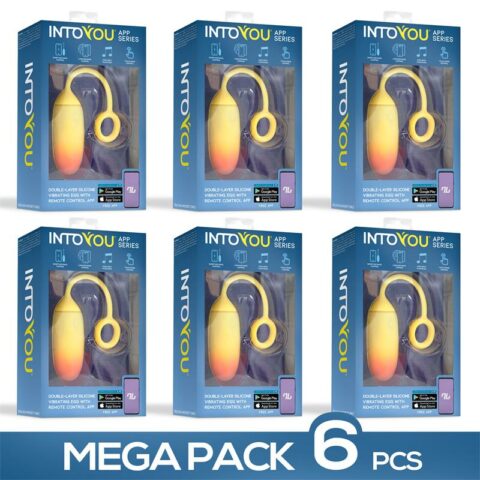 Pack of 6 un. Vibrating Egg with APP Yellow/Orange