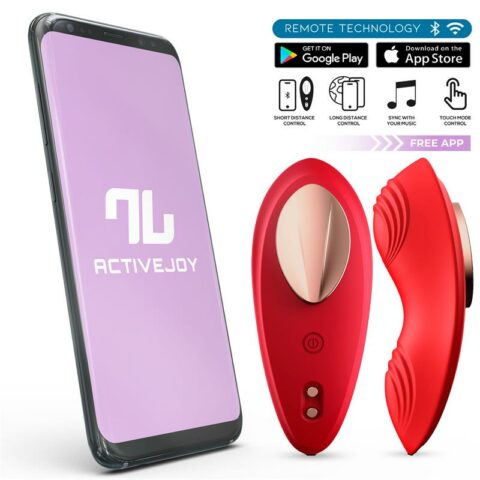 Silicone Panty Vibrator with App Double Layer Red