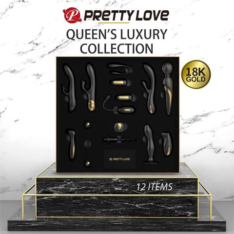 Luxury Set Queens Luxury Collection with 12 Toys Black and 18k Gold