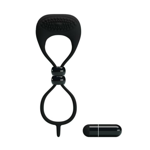 Pretty Love Vibrating Cock Ring Locker Black