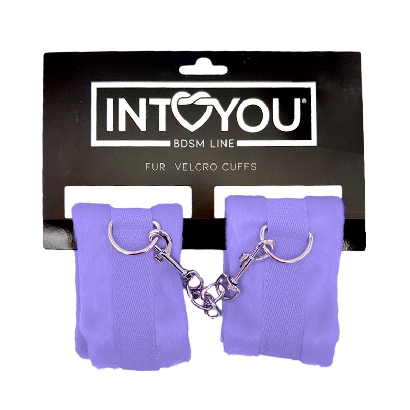 Handcuffs with Velcro with Long Fur Purple Handcuffs with Velcro with Long Fur Purple - Image 4