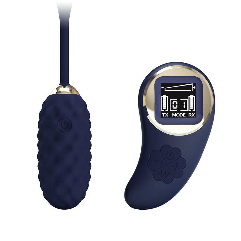Vivian Vibrating Egg with Digital Screen Remote Control Blue - Image 2
