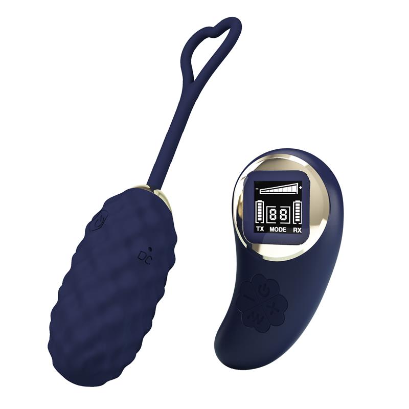 Vivian Vibrating Egg with Digital Screen Remote Control Blue - Image 3