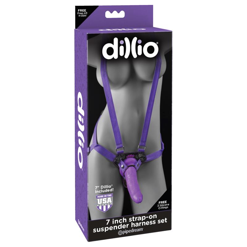 Dillio 7 Strap-On Suspender Harness Set Purple - Image 11