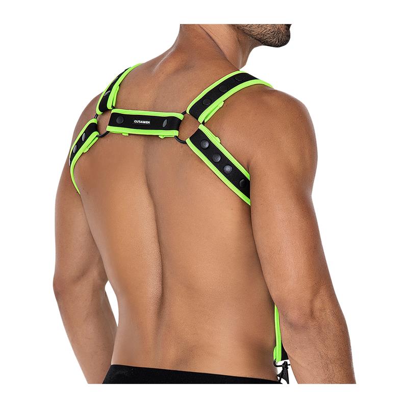 H4RNESS05 Chest Harness Neon Green One Size - Image 3