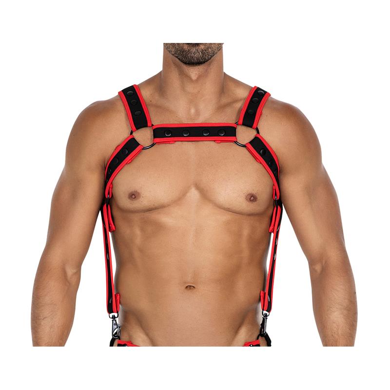 H4RNESS05 Chest Harness Neon Red One size - Image 2