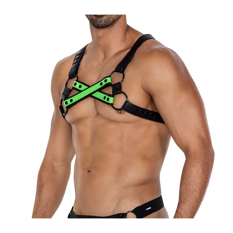 H4RNESS06 Chest Harness 4WAY Blazing Green One Size - Image 2