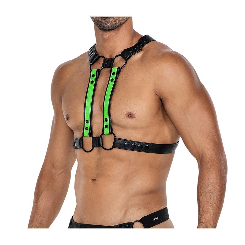 H4RNESS06 Chest Harness 4WAY Blazing Green One Size - Image 3