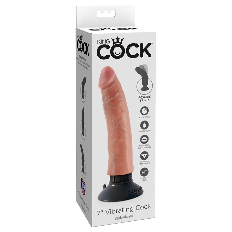 King Cock Vibrating Cock 7 - Flesh - Image 8