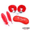 3 Pieces Bondage Set Cuffs, Eye Mask and Feathers 3 Pieces Bondage Set Cuffs