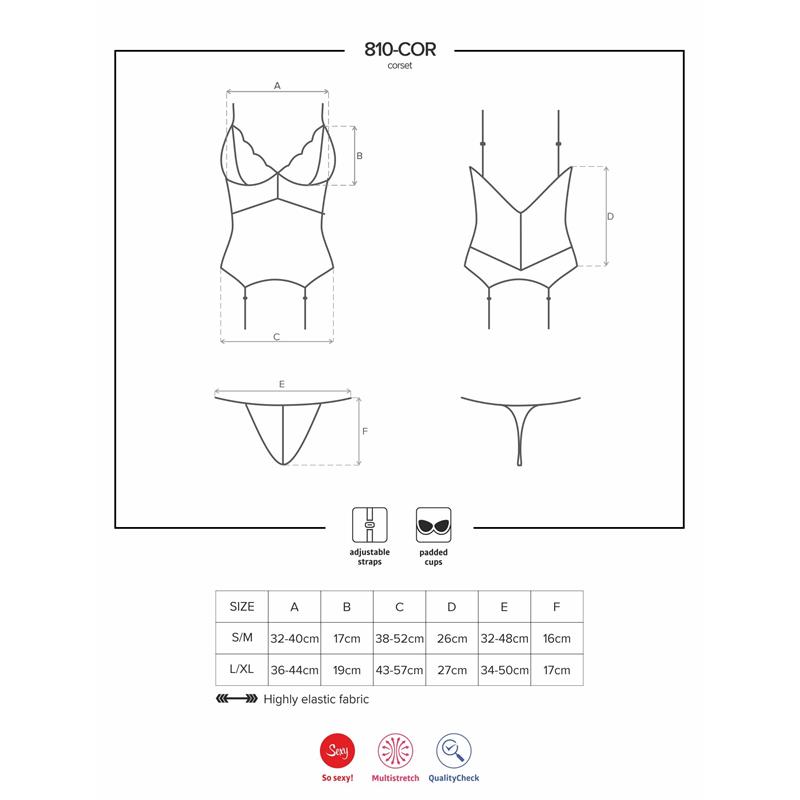 810-COR-1 Corset and Thong Black 810-COR-1 Corset and Thong Black - Image 3
