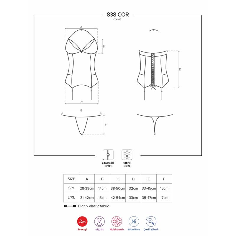 838-COR-3 Corset and Thong Red 838-COR-3 Corset and Thong Red - Image 4