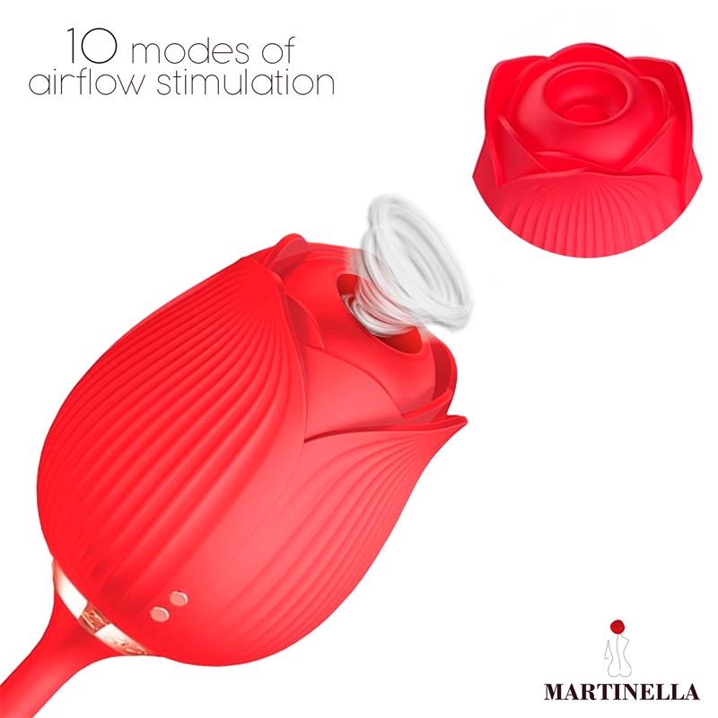 Stimolatore a rosa Airflow con ovetto a spinta USB Stimolatore a rosa Airflow con ovetto a spinta USB - immagine 3