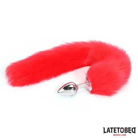 Anal plug with tail Red 40 cm