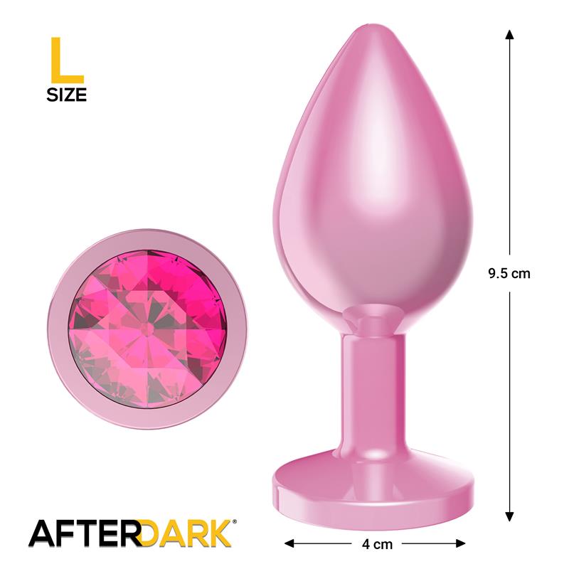 Plug anale anodizzato Rosa con gioiello Taglia L Plug anale anodizzato Rosa con gioiello Taglia L - immagine 3