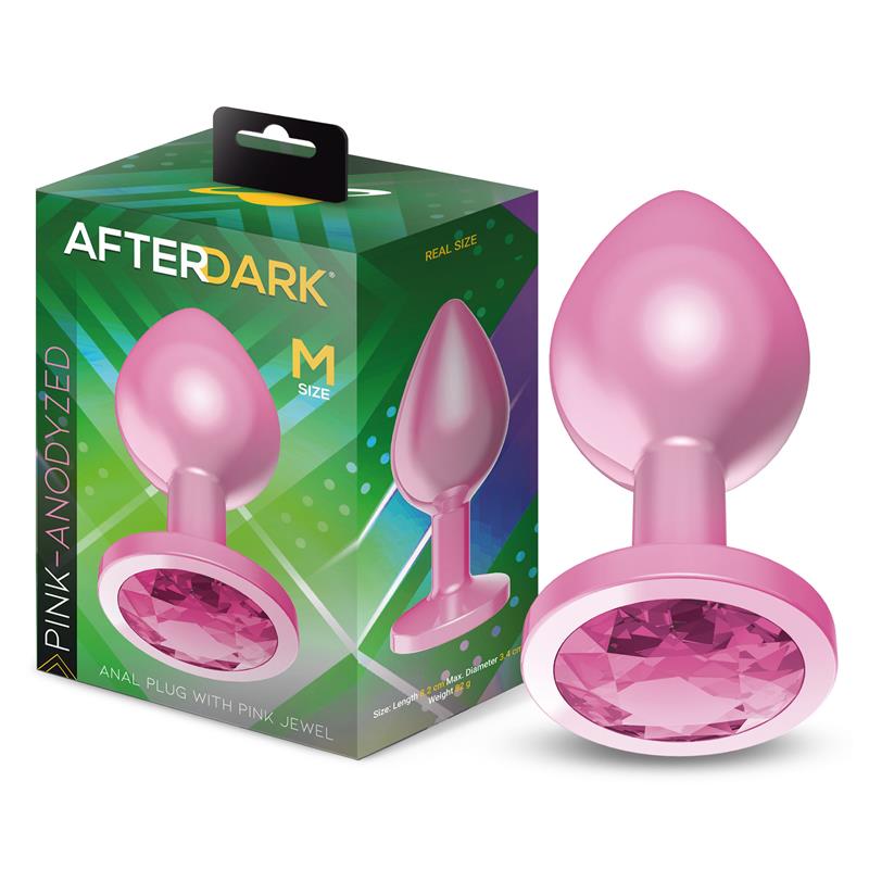Plug anale anodizzato Rosa con gioiello Taglia M Anodyzed Anal Plug Pink with Jewel Size M