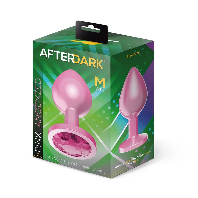 Plug anale anodizzato Rosa con gioiello Taglia M Plug anale anodizzato Rosa con gioiello Taglia M - immagine 4