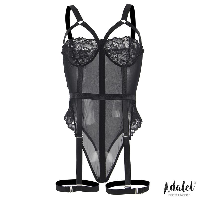 Ariana Teddy with Garter Belt and Leg Rings Black Ariana Teddy with Garter Belt and Leg Rings Black - Image 7