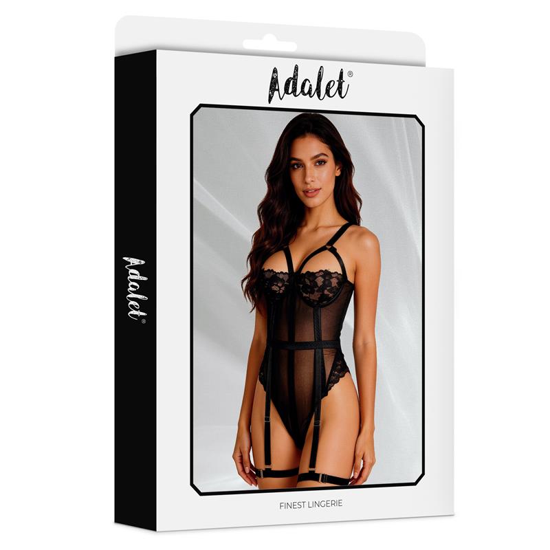 Ariana Teddy with Garter Belt and Leg Rings Black Ariana Teddy with Garter Belt and Leg Rings Black - Image 9