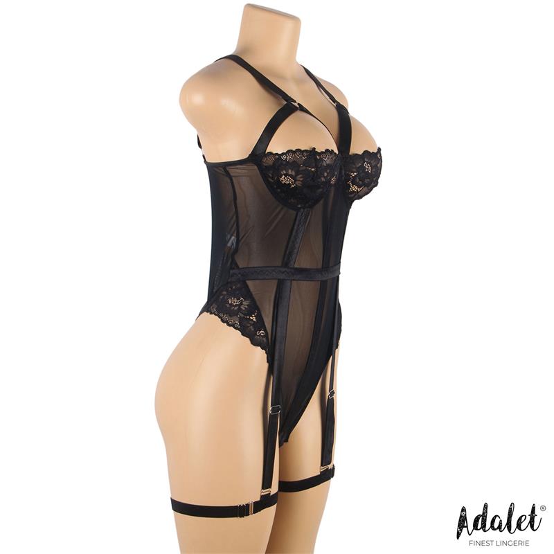 Ariana Teddy with Garter Belt and Leg Rings Black Ariana Teddy with Garter Belt and Leg Rings Black - Image 5
