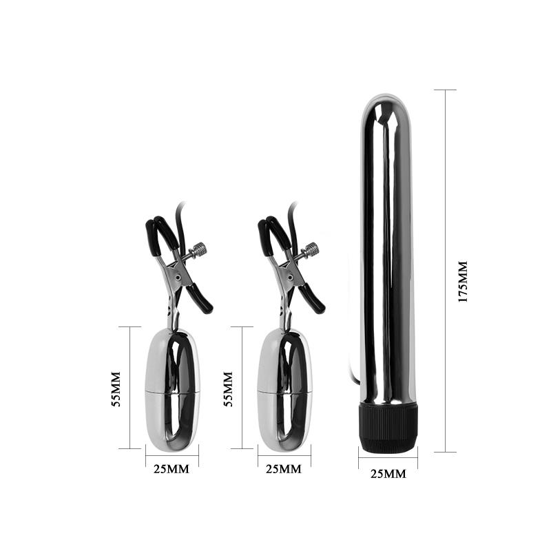 Baile Vibrating Bullet and Nipple Clamps with Vibration Set Turbo Baile Vibrating Bullet and Nipple Clamps with Vibration Set Turbo - immagine 6