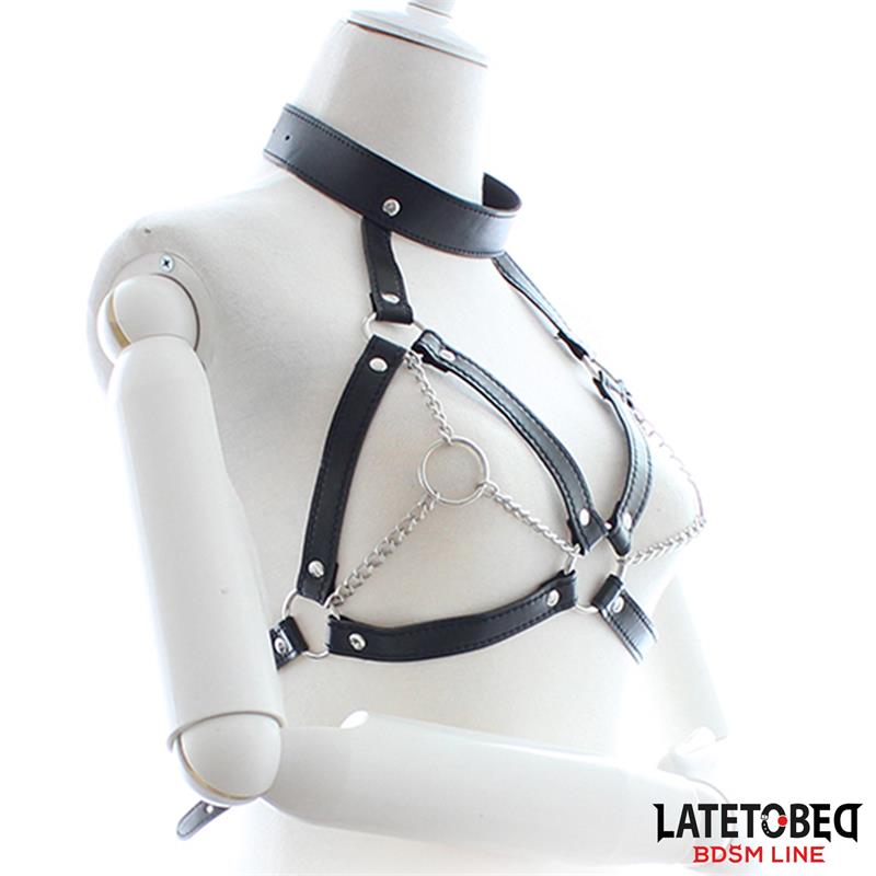 Bondage Harness with Open Cups and Chains Bondage Harness with Open Cups and Chains - Image 3
