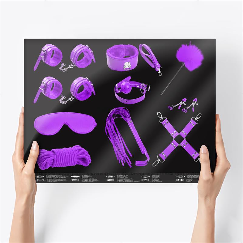 Set bondage 10 pezzi Viola Bondage Set 10 Pieces Purple