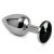 Butt Plug Silver Rosebud Classic with Black Jewel Size S